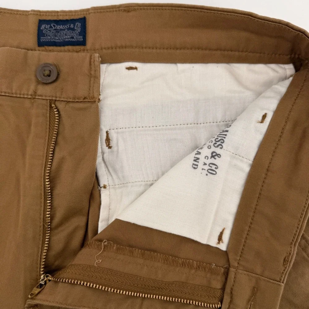 Levi Strauss & Co Mens Brown Stretch Chino Pants Straight Leg 33x29